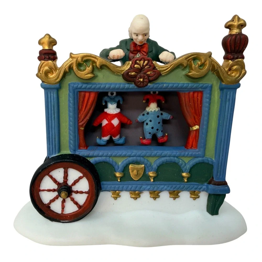 Dept 56 Heritage Village The Old Puppeteer Porcelain Multicolor 3pc Puppet Show